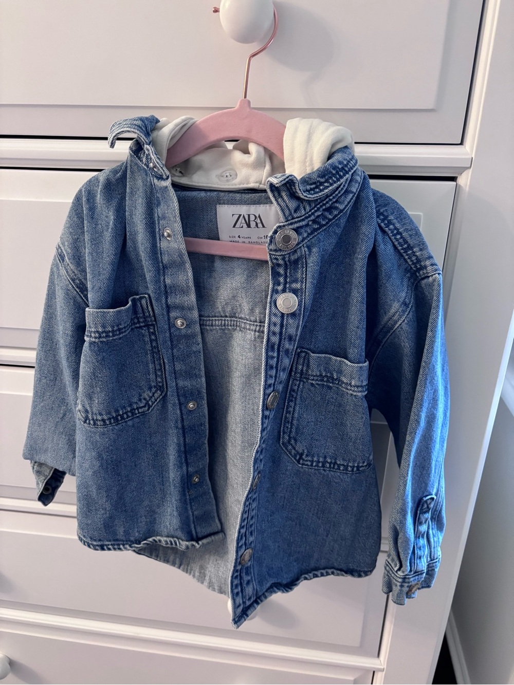 ZARA Kids Blue Denim Hooded Jacket